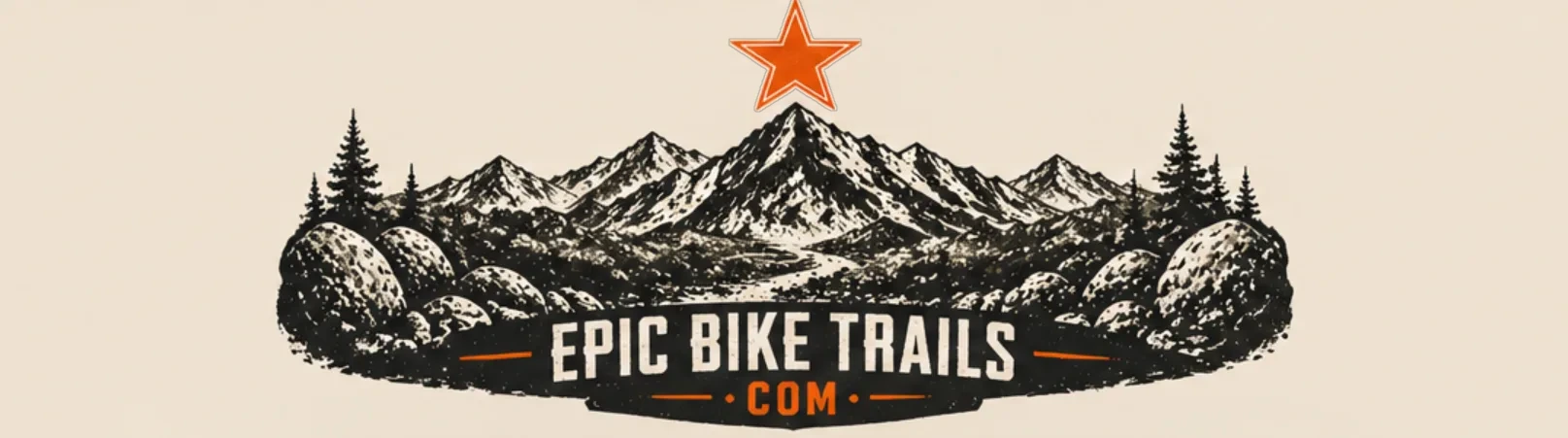 Epic Bike Trails mountain footer artwork